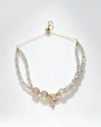 Handcrafted natural crystal necklace with gold hummingbird charm, genuine gemstone jewelry for women