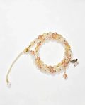 Handcrafted natural crystal bracelet with gold beads and butterfly charm, genuine healing gemstone accessory for women